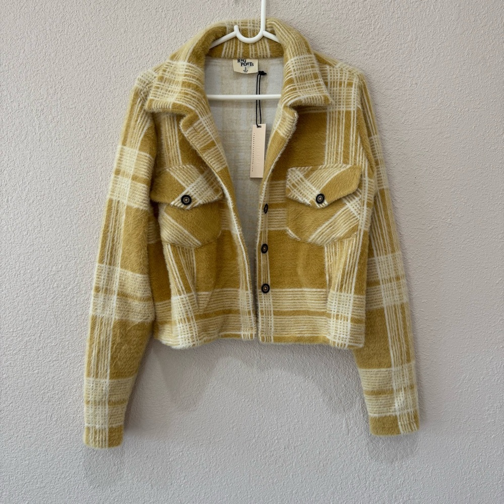 Yellow Plaid Teddy Jacket
